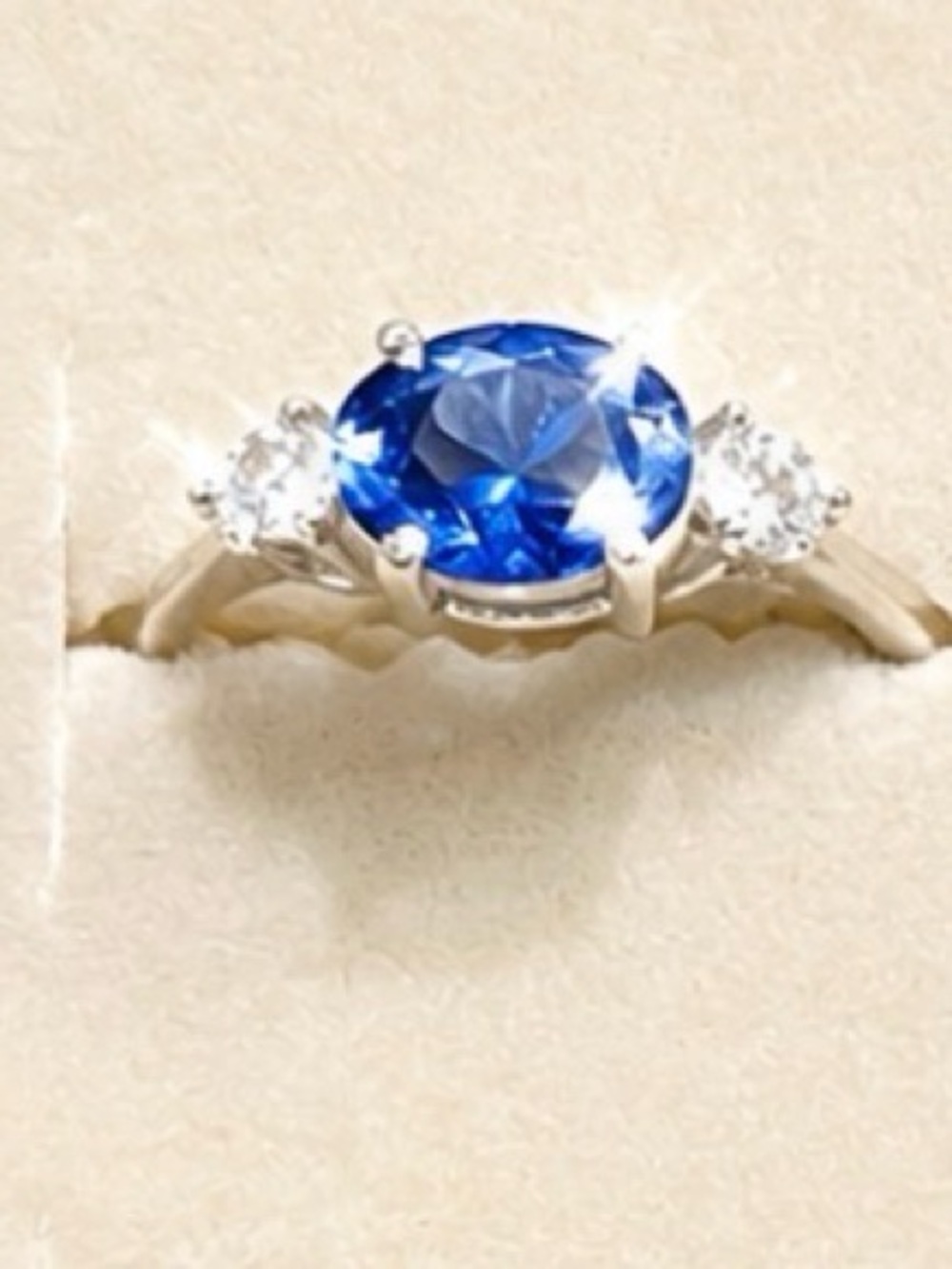 Blue Sapphire Three-Stone Ring - Women Jewelry